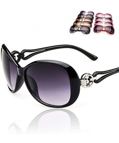 Oval Women Fashion Oval Shape UV400 Framed Sunglasses Sunglasses - Black - C31993SW3M2 $33.91