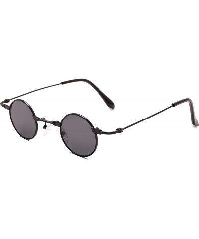 Oval Small Oval Sunglasses for Men women Metal Frame Retro Round Sun Glasses colorful lens sunglasses - 7 - CL197NU3LE2 $29.46