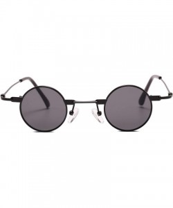 Oval Small Oval Sunglasses for Men women Metal Frame Retro Round Sun Glasses colorful lens sunglasses - 7 - CL197NU3LE2 $31.98