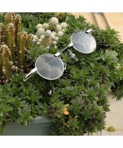 Oval Small Oval Sunglasses for Men women Metal Frame Retro Round Sun Glasses colorful lens sunglasses - 7 - CL197NU3LE2 $31.98