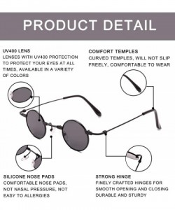 Oval Small Oval Sunglasses for Men women Metal Frame Retro Round Sun Glasses colorful lens sunglasses - 7 - CL197NU3LE2 $31.98