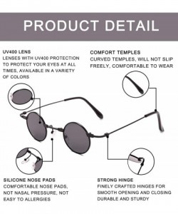 Oval Small Oval Sunglasses for Men women Metal Frame Retro Round Sun Glasses colorful lens sunglasses - 7 - CL197NU3LE2 $13.29