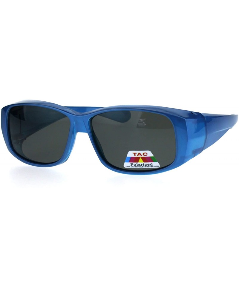 Rectangular Polarized Womens Pearl Rectangular 58mm OTG Fit Over Sunglasses - Blue - CR185DR0X3A $11.65