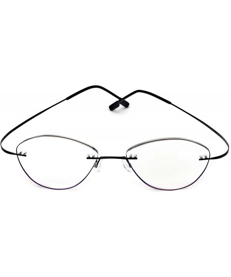 Rimless Lightweight Flex Memory Stainless Magnification - Black - CB197WYZXEK $11.09