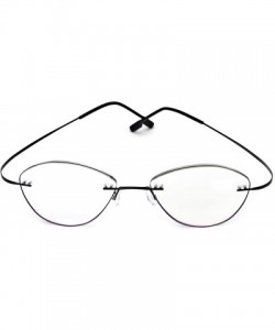 Rimless Lightweight Flex Memory Stainless Magnification - Black - CB197WYZXEK $11.09