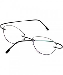 Rimless Lightweight Flex Memory Stainless Magnification - Black - CB197WYZXEK $11.09