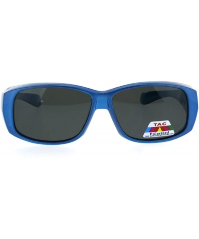 Rectangular Polarized Womens Pearl Rectangular 58mm OTG Fit Over Sunglasses - Blue - CR185DR0X3A $11.65