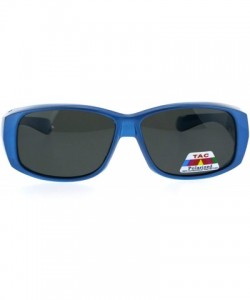 Rectangular Polarized Womens Pearl Rectangular 58mm OTG Fit Over Sunglasses - Blue - CR185DR0X3A $11.65