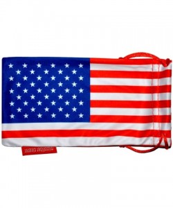 Rectangular Classic American Flag Sunglasses USA Patriot Colored Lens 4th of July - Blue_red_frame_smoke_ls - CL1835A0WXS $9.93