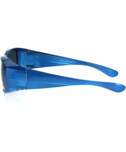 Rectangular Polarized Womens Pearl Rectangular 58mm OTG Fit Over Sunglasses - Blue - CR185DR0X3A $11.65
