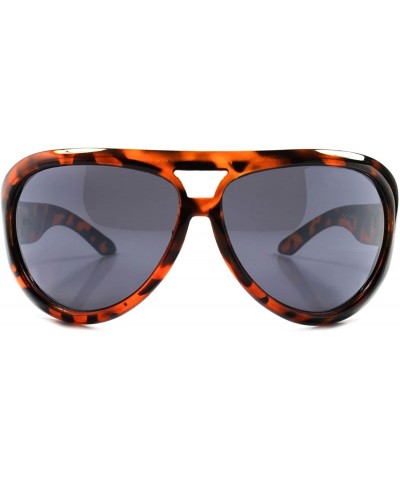 Shield Classic Vintage Retro Wrap Around Sporty Chopper Cross Emblem Sunglasses - Tortoise - C2189ERTAC8 $9.47