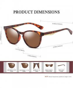 Round Round Vintage Sunglasses Polarized for Women Men - Women's Fashion Sun Glasses UV400 - Leopard Frame Brown Lens - CL18N...