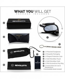 Wayfarer Polarized Sunglasses for Men and Women - UV400 Protection Factor Lenses with Maintenance Set - Shiny Black - CU18TXZ...