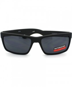 Rectangular Soft Matte Finish Men's Narrow Rectangular Sporty Sunglasses - Black - CA11CSYS6E5 $10.77