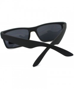Rectangular Soft Matte Finish Men's Narrow Rectangular Sporty Sunglasses - Black - CA11CSYS6E5 $10.77
