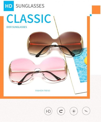 Round Round one-piece Sunglasses for Women Men- Versized Round Sun Glasses Female Gradient Elegant Shades - C1 - C61992M8E3L ...