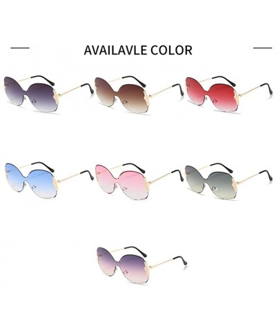 Round Round one-piece Sunglasses for Women Men- Versized Round Sun Glasses Female Gradient Elegant Shades - C1 - C61992M8E3L ...