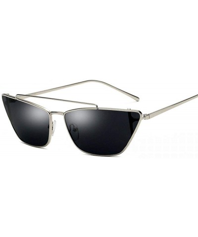 Aviator Retro Cat Eye Sunglasses Women Men Small Style Designer Sun Glasses For Pink - Black - CI18YZWAC89 $28.04