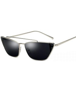 Aviator Retro Cat Eye Sunglasses Women Men Small Style Designer Sun Glasses For Pink - Black - CI18YZWAC89 $11.41