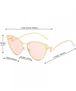 Rectangular Retro Cat Eye Fashion Metal Frame Tinted Lenses Women Sunglasses UV400 - Pink - CD18NHDHEXW $9.20