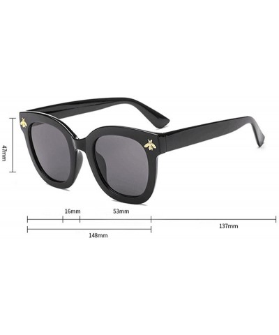 Oversized Vintage Round Sunglasses for Women - Cute Bees Aviator Sunglasses Classic Oversized Glasses Shades Eyewear - F - CJ...