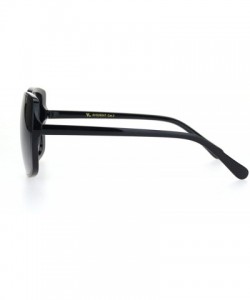 Butterfly Womens Squared Horn Rim Luxury Panel Lens Sunglasses - Black Gradient Black - CQ18NUUD68T $9.73