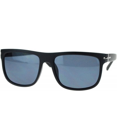 Rectangular Mens Luxury Fashion Mobster Rectangular Shade Sunglasses - Matte Black - CD11TX3501V $10.32