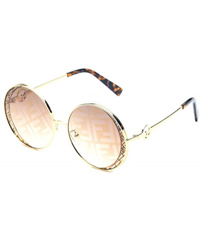 Aviator Fashion Metal Frame Sunglasses- Metal Round Retro Fashion Trend Sunglasses - B - C218SMTHELT $34.72