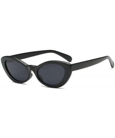 Sport Men and women Oval Sunglasses Fashion Simple Sunglasses Retro glasses - Black - CM18LLE2KKZ $19.46