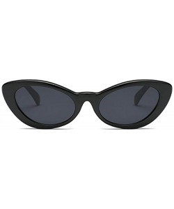 Sport Men and women Oval Sunglasses Fashion Simple Sunglasses Retro glasses - Black - CM18LLE2KKZ $9.85