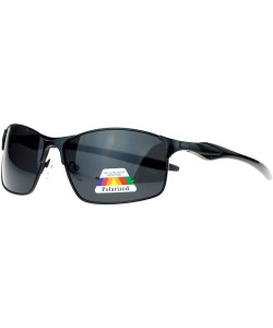 Rectangular Mens Polarized Spring Hinge Luxury Designer Fashion Narrow Sport Sunglasses - Black - C811ZANYMP7 $24.18