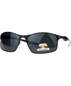Rectangular Mens Polarized Spring Hinge Luxury Designer Fashion Narrow Sport Sunglasses - Black - C811ZANYMP7 $24.18