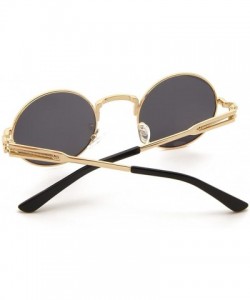 Round Polarized Sunglasses Aviator Unisex Stylish 100% UV Protection (Pink Lens) - CL18EO644NG $9.16