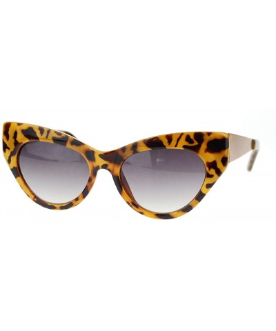 Cat Eye Trendy Runway Fashion Thick Plastic Narrow Cat Eye Sunglasses - Tortoise (Smoke) - C711YNNJ2FV $9.80