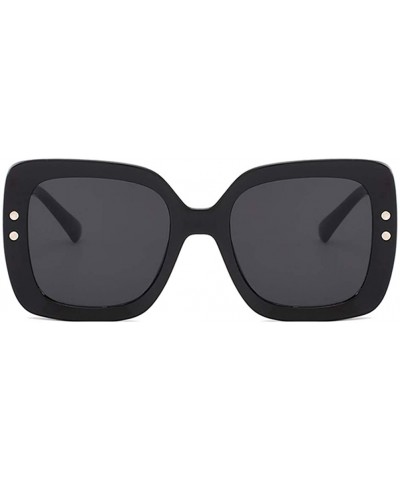 Square Unisex Sunglasses Fashion Bright Black Grey Drive Holiday Square Non-Polarized UV400 - Bright Black Grey - C118RLU5484...