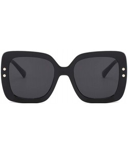 Square Unisex Sunglasses Fashion Bright Black Grey Drive Holiday Square Non-Polarized UV400 - Bright Black Grey - C118RLU5484...