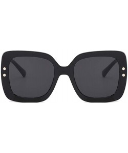 Square Unisex Sunglasses Fashion Bright Black Grey Drive Holiday Square Non-Polarized UV400 - Bright Black Grey - C118RLU5484...