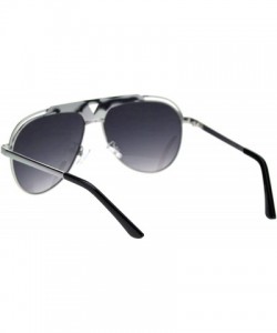 Aviator Unisex Aviator Fashion Sunglasses Triangle Design Top Bridge UV 400 - Silver (Smoke) - CW18UZH7IYG $10.72