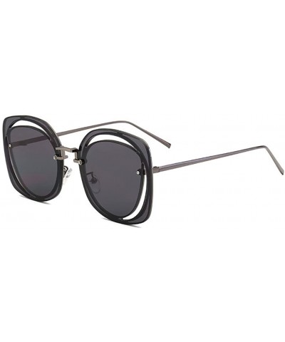 Rimless new style Fashion round metal Openwork Frameless sunglasses - Black - C11887U09UL $29.18