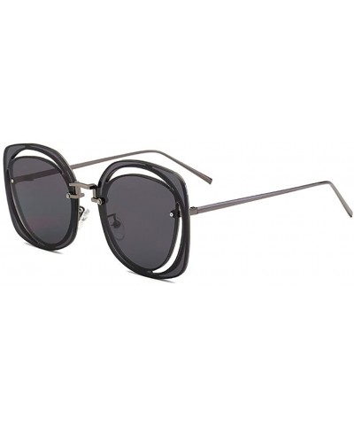 Rimless new style Fashion round metal Openwork Frameless sunglasses - Black - C11887U09UL $19.07