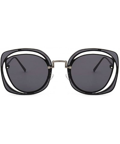 Rimless new style Fashion round metal Openwork Frameless sunglasses - Black - C11887U09UL $19.07