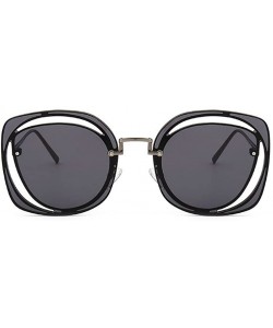 Rimless new style Fashion round metal Openwork Frameless sunglasses - Black - C11887U09UL $19.07
