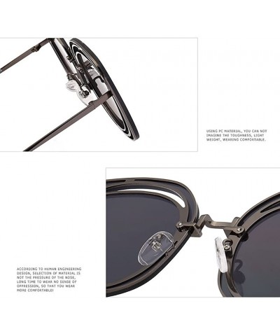 Rimless new style Fashion round metal Openwork Frameless sunglasses - Black - C11887U09UL $19.07