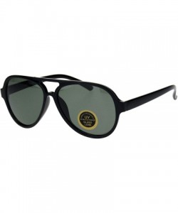 Sport Tempered Glass Lens Plastic Racer Pilots Sunglasses - Shiny Black - CZ18KHK3KLQ $10.74