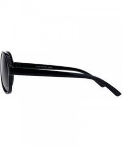 Sport Tempered Glass Lens Plastic Racer Pilots Sunglasses - Shiny Black - CZ18KHK3KLQ $10.74