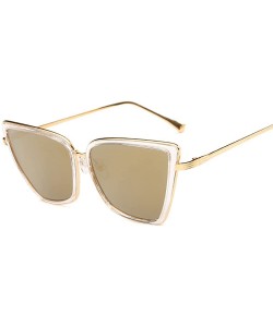Men Women Oversized Cat Eye Sunglasses Retro Metal Frame Sun Glasses ...