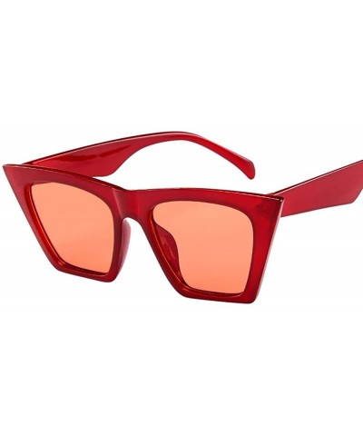 Goggle Fashion Women Ladies Oversized Sunglasses Vintage Retro Cat Eye Sun Glasses - Red - C918QN34YE7 $8.96