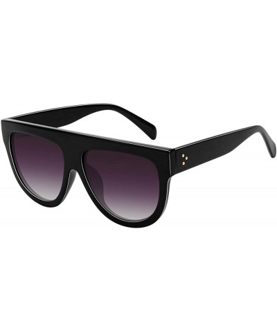 Butterfly Fashion Sunglasses for Women Designer Flat Top Frame Luxury Shades - Black Frame Gray Gradient Lens - CM18G78KQU9 $...