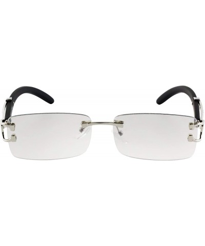 Rectangular Mens Fashion Gold Stylish Glasses Clear Lens Rectangular Retro Rimless Tinted Sunglasses for Women - C718Y54XGZY ...