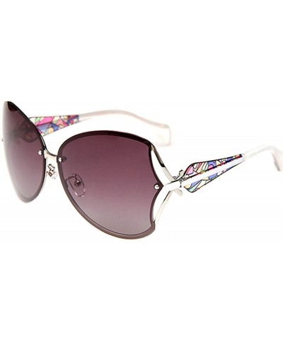 Oversized Womens Ladies Fashion Colorful Polarized Oversized Frame Driving UV400 Sunglasses - White - CY18QZWQ0AH $12.49